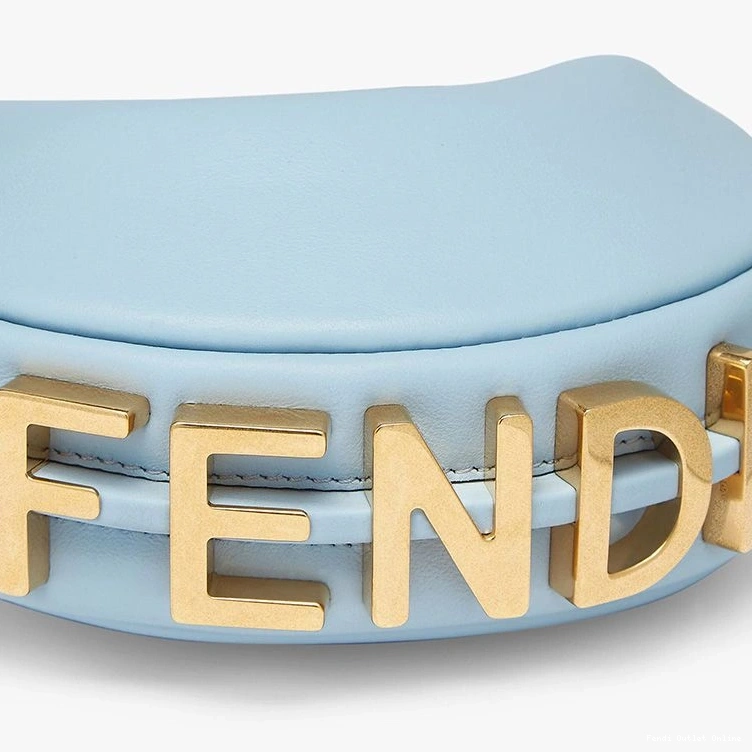 Affordable Hobo Calf Sky Leather Fendigraphy In Blue Fendi Nano Bag 0714